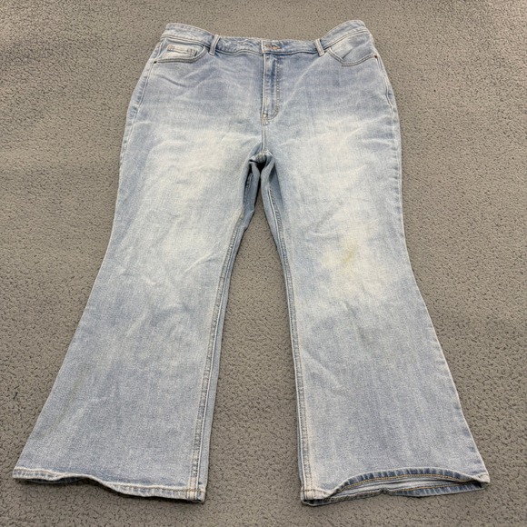 Old Navy Denim - Old Navy Jeans Womens 18 Petite Extra High-Rise Flare Light Wash Blue Denim